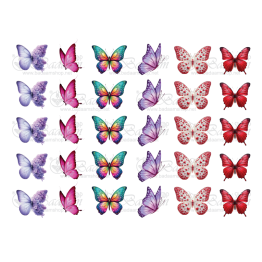 استيكر UV DTF-21023 فراشات A4